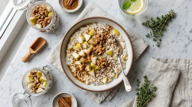 Overnight Oats con Noci e Pere