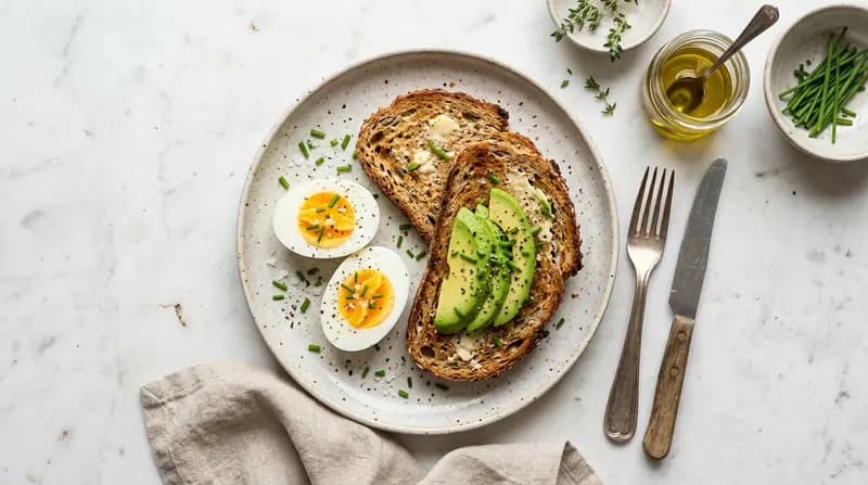 ゆで卵とトースト
