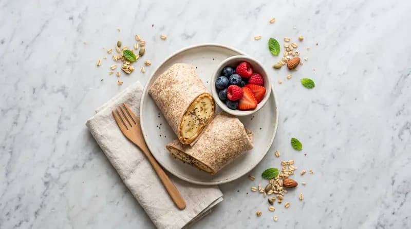 ピーナッツバターとバナナのラップ