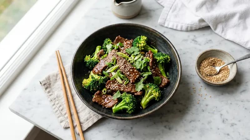 Sauté de bœuf et brocoli aux graines de sésame