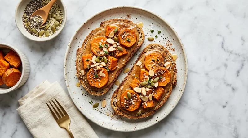 Toast di Patata Dolce con Burro di Mandorle
