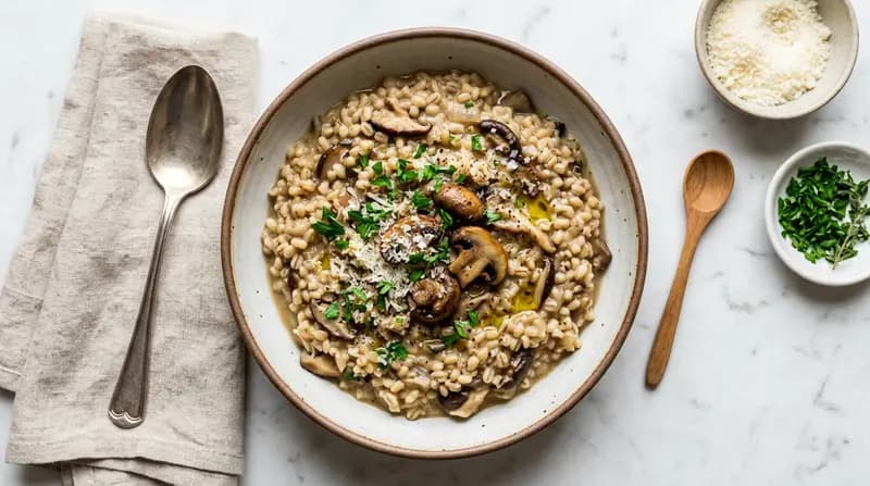 Risotto d'orge aux champignons