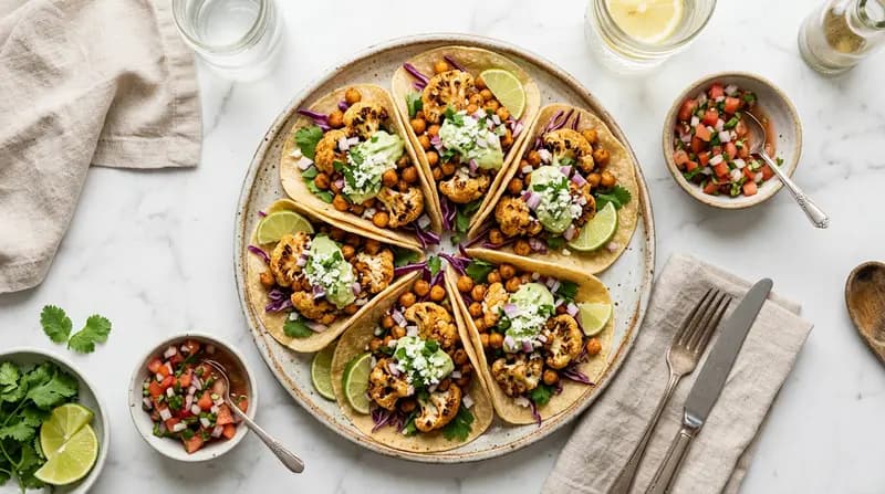 Tacos au chou-fleur et pois chiches