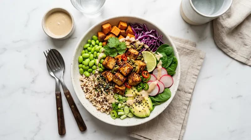Power Bowl di Tofu ed Edamame