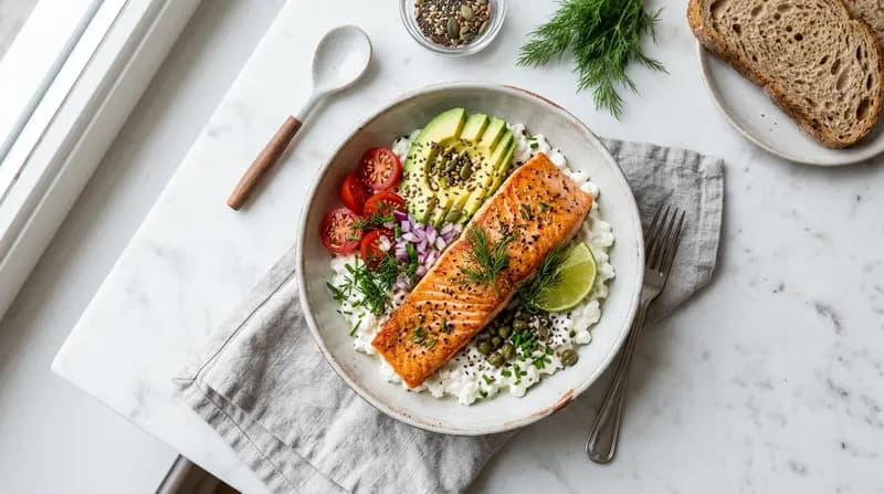 Bowl di Fiocchi di Latte e Salmone