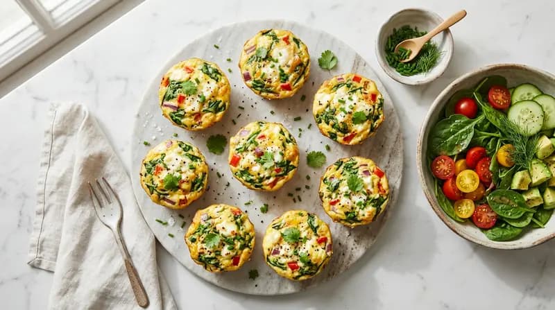 Muffins Frittata aux Blancs d'Œufs et Épinards