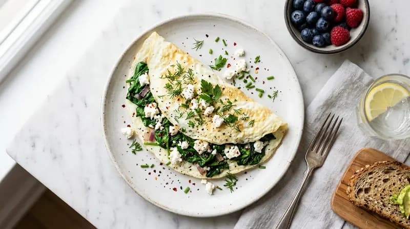 Omelette di Albumi con Spinaci e Feta