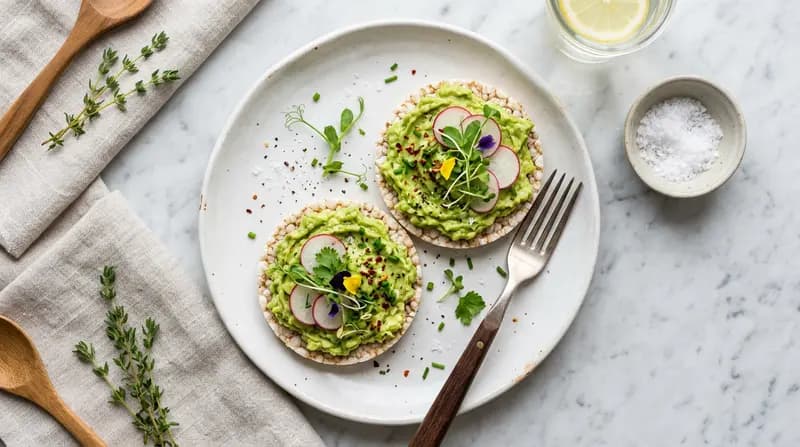 アボカド乗せライスケーキ