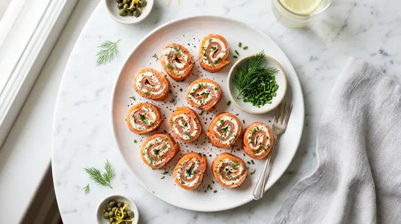 Involtini di Salmone Affumicato e Formaggio Spalmabile