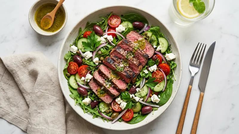 Salade de steak méditerranéenne