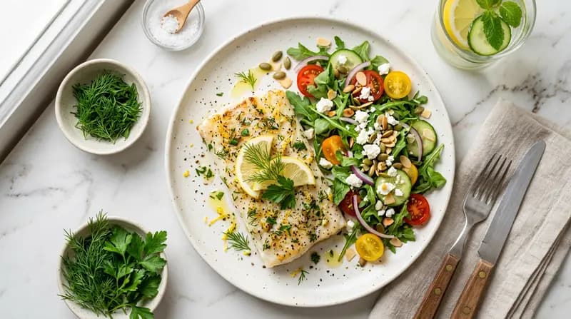 Cabillaud au four au citron et aux herbes