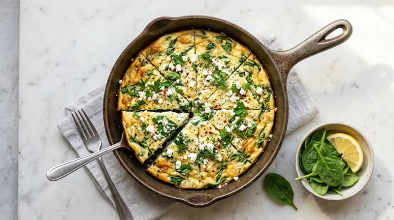 Frittata aux blancs d'œufs et épinards