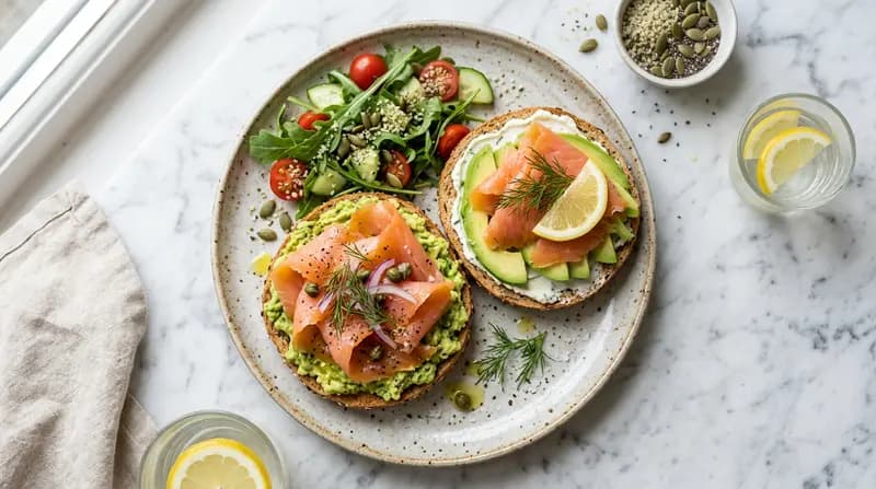 Bagel au saumon fumé et avocat