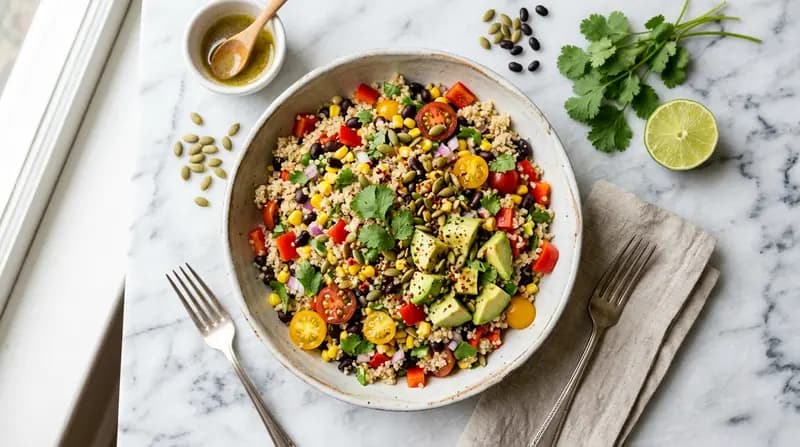 Salade de quinoa et haricots noirs