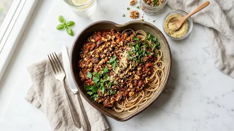 Bolognaise aux champignons et noix