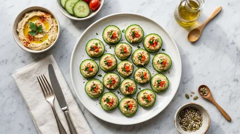 Rondelle di Cetriolo e Hummus