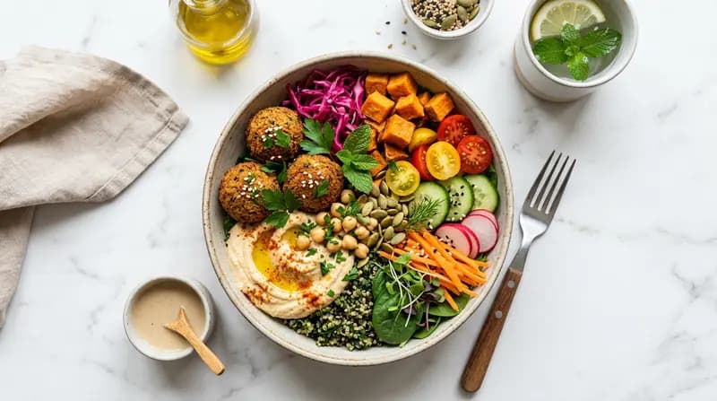 Buddha bowl aux falafels et houmous