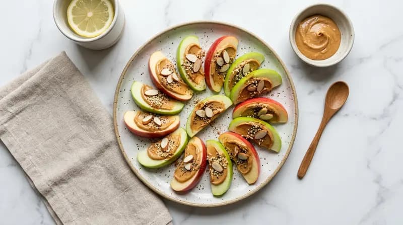 Fette di Mela con Burro d'Arachidi