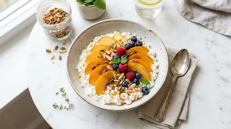 Fiocchi di Latte e Pesche a Fette