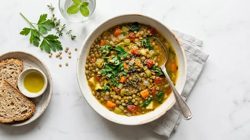 Zuppa di lenticchie e verdure