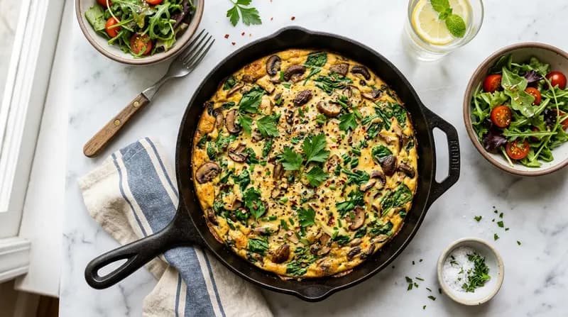 Frittata di Spinaci e Funghi