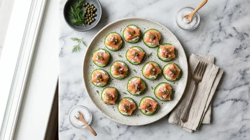 Rondelle di Cetriolo e Salmone Affumicato