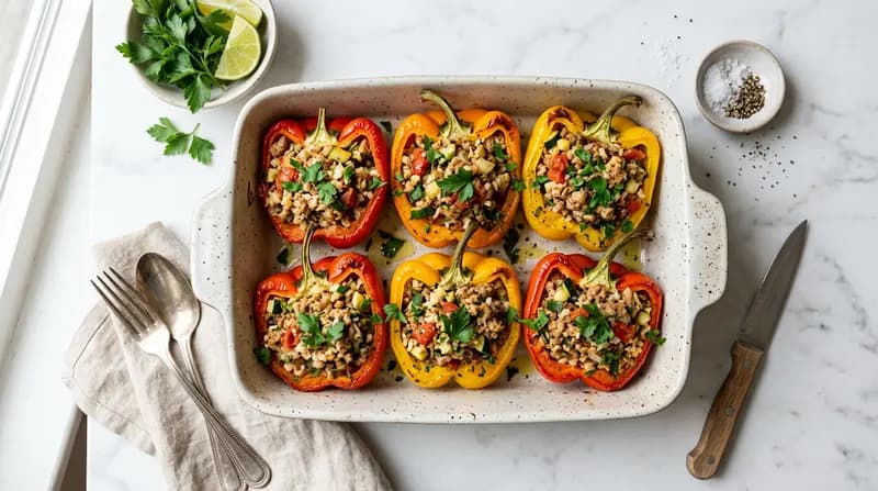 七面鳥のスタッフドピーマン