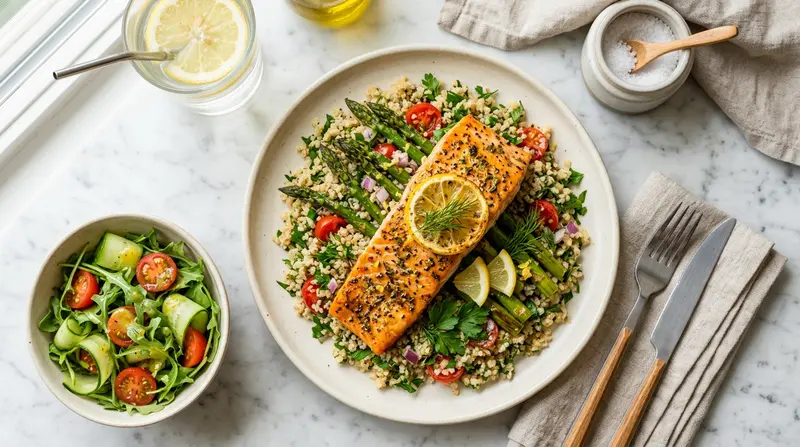 Lemon Herb Baked Salmon with Quinoa