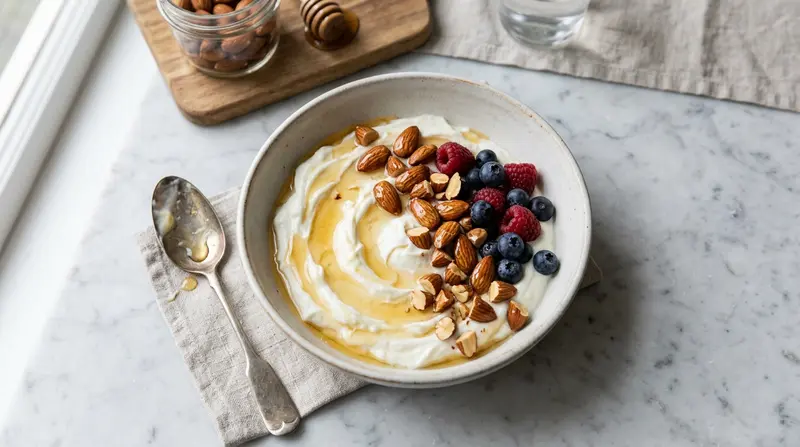 Greek Yogurt with Almonds and Honey