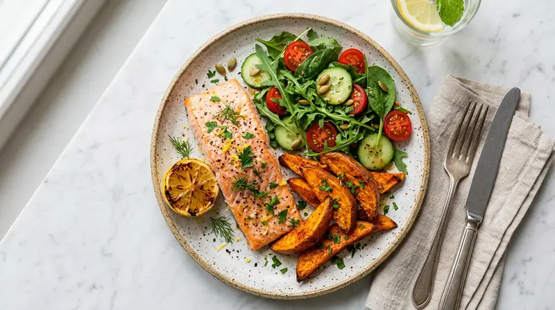 Baked Salmon with Sweet Potato
