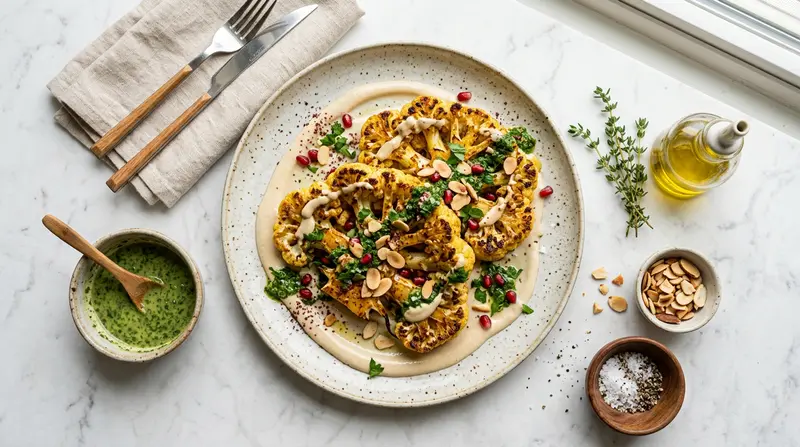 Roasted Cauliflower Steaks with Tahini