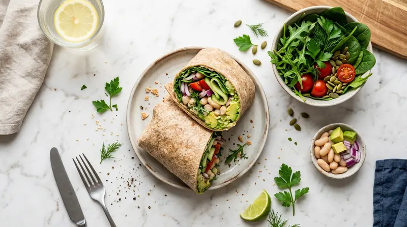 Avocado and White Bean Wrap