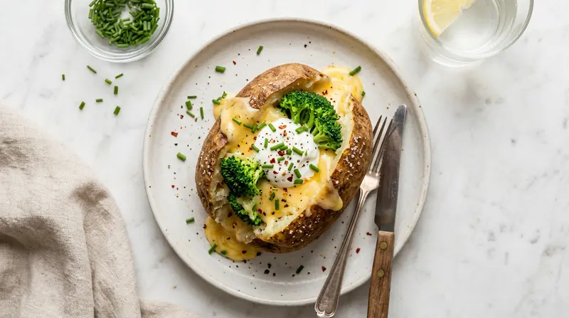 Baked Potato with Cheese and Broccoli