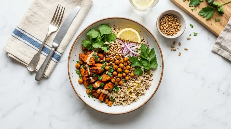 Roasted Carrot and Chickpea Bowl