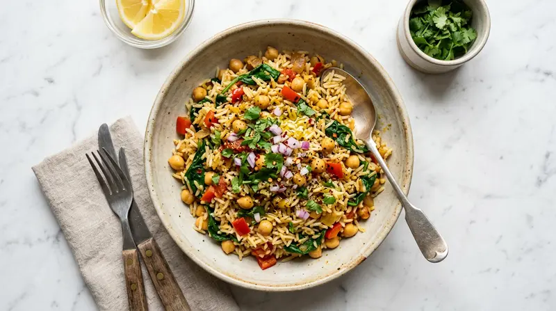 Savory Chickpea & Spinach Rice