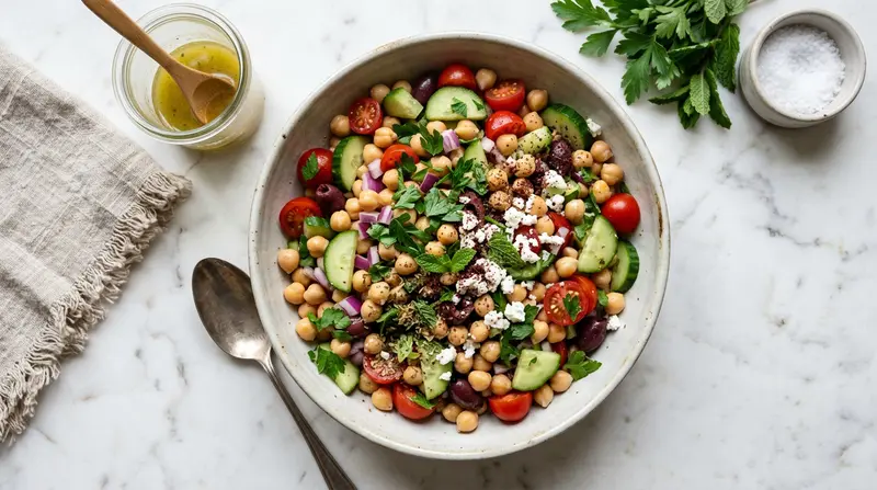 Chickpea & Cucumber Mediterranean Salad