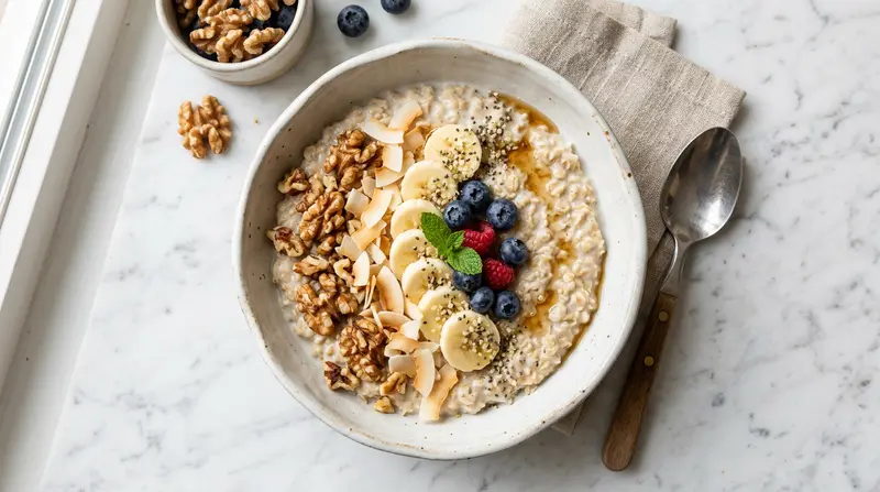 Coconut Milk Oatmeal with Walnuts