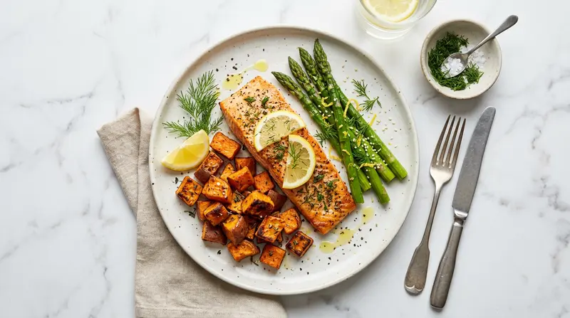 Baked Salmon with Sweet Potato