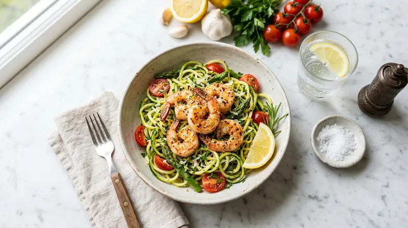 Shrimp Zoodles with Lemon Garlic