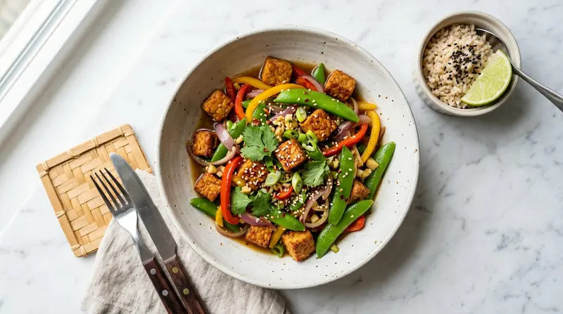 Tempeh Stir-fry with Snap Peas