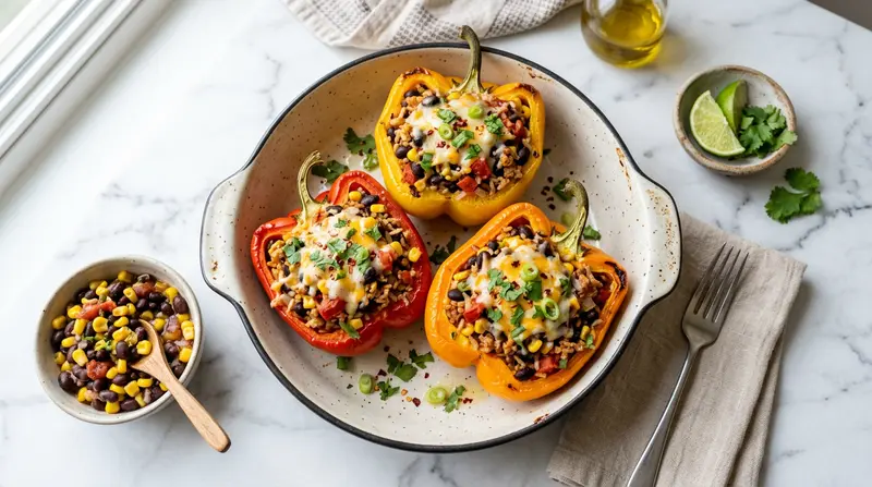 Stuffed Bell Peppers with Brown Rice