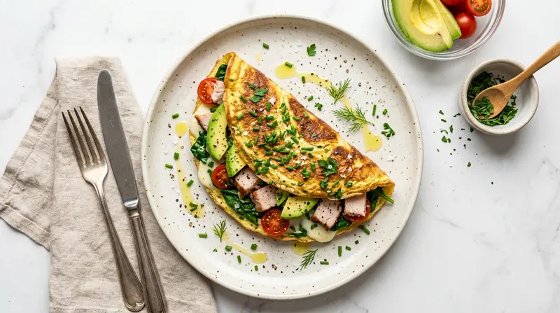 Smoked Turkey and Avocado Omelet
