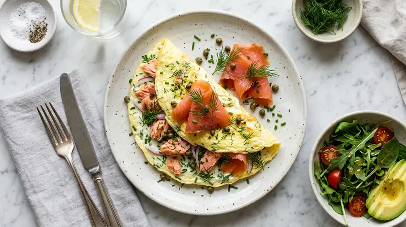 Egg White Omelet with Smoked Salmon