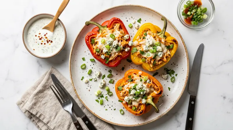 Buffalo Chicken Stuffed Bell Peppers