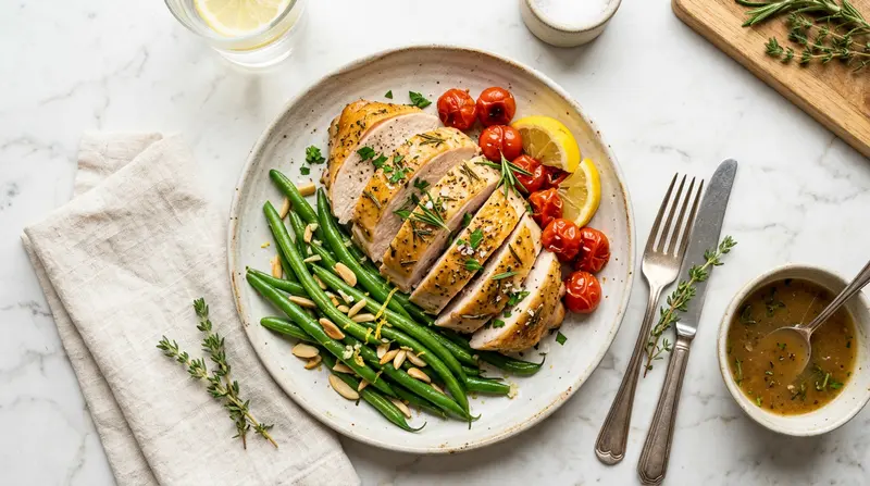 Roasted Turkey Breast with Green Beans