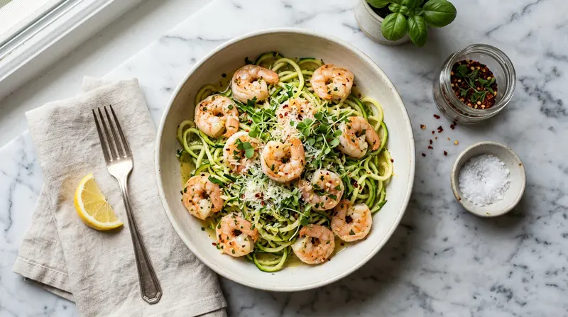 Garlic Shrimp with Zucchini Noodles