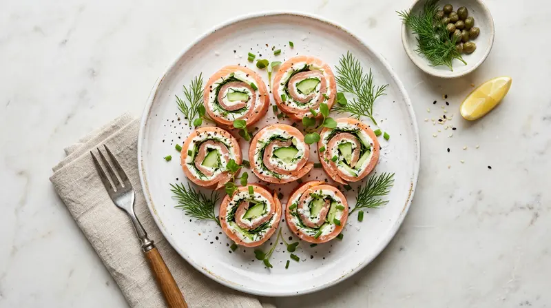 Smoked Salmon & Cream Cheese Rolls
