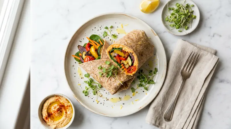 Roasted Vegetable and Hummus Wrap