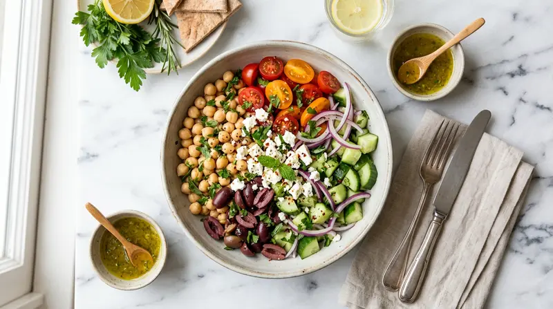 Mediterranean Chickpea and Feta Salad