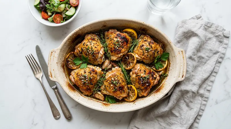 Lemon Herb Roasted Chicken Thighs
